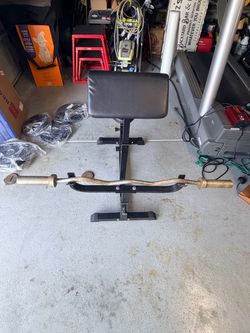 Preacher Curl Bench and Bar