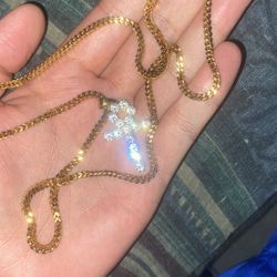 Real 18K Gold Plate Micro Diamonds Necklace & Pendant