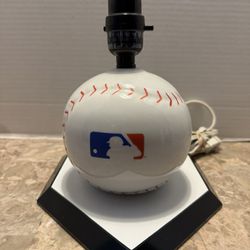 Vintage 1997 MLB Glass Baseball Globe Lamp Sportscast Lighting  Desk Light 