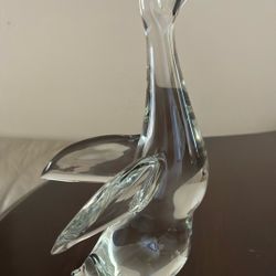 Clear Hand Crafted GLASS DUCK Figurine