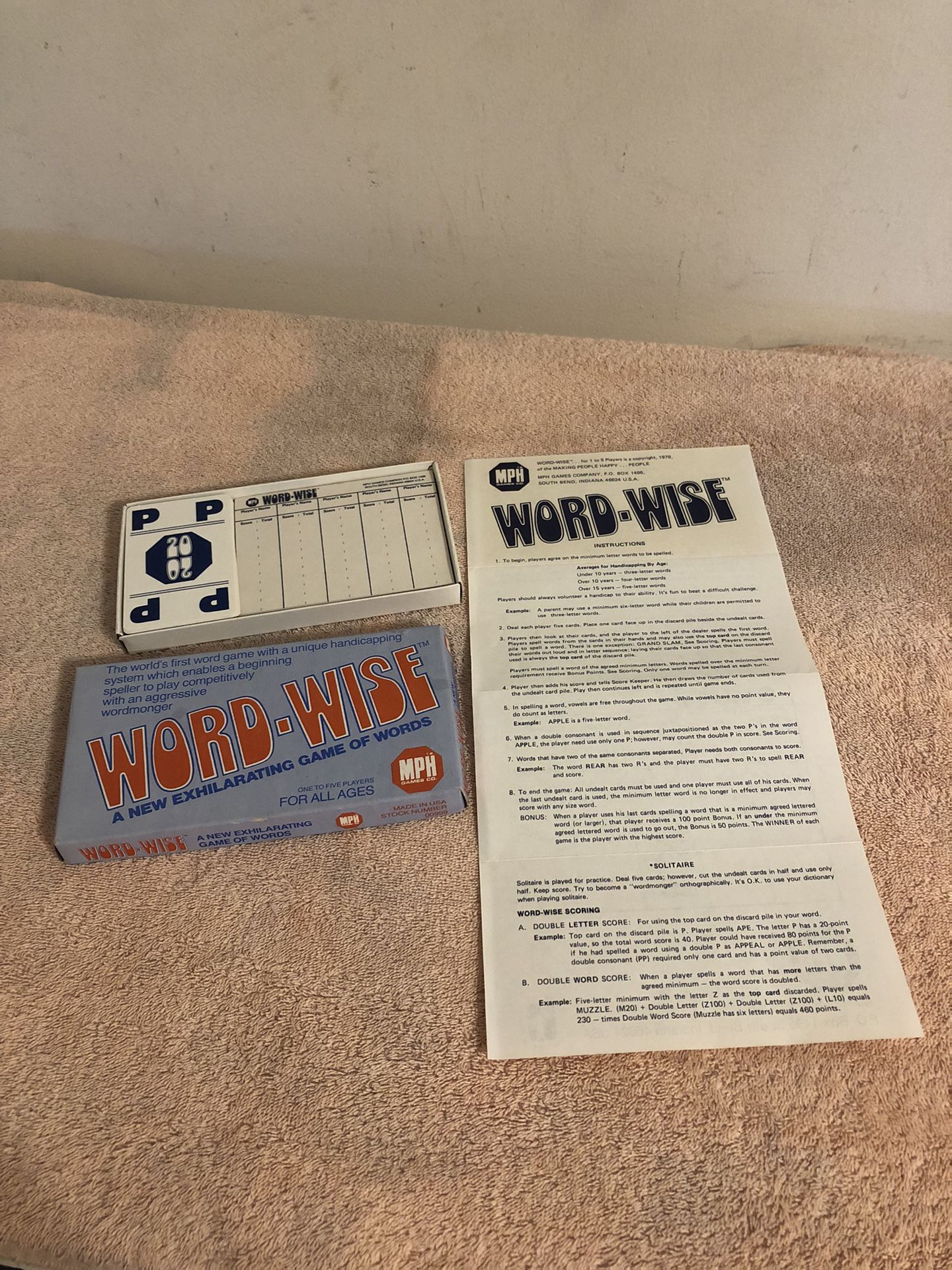 Vintage 1979 MPH Word Wise Game #00999 Complete With Instructions