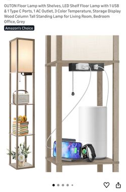 Floor lamp with 3 shelves