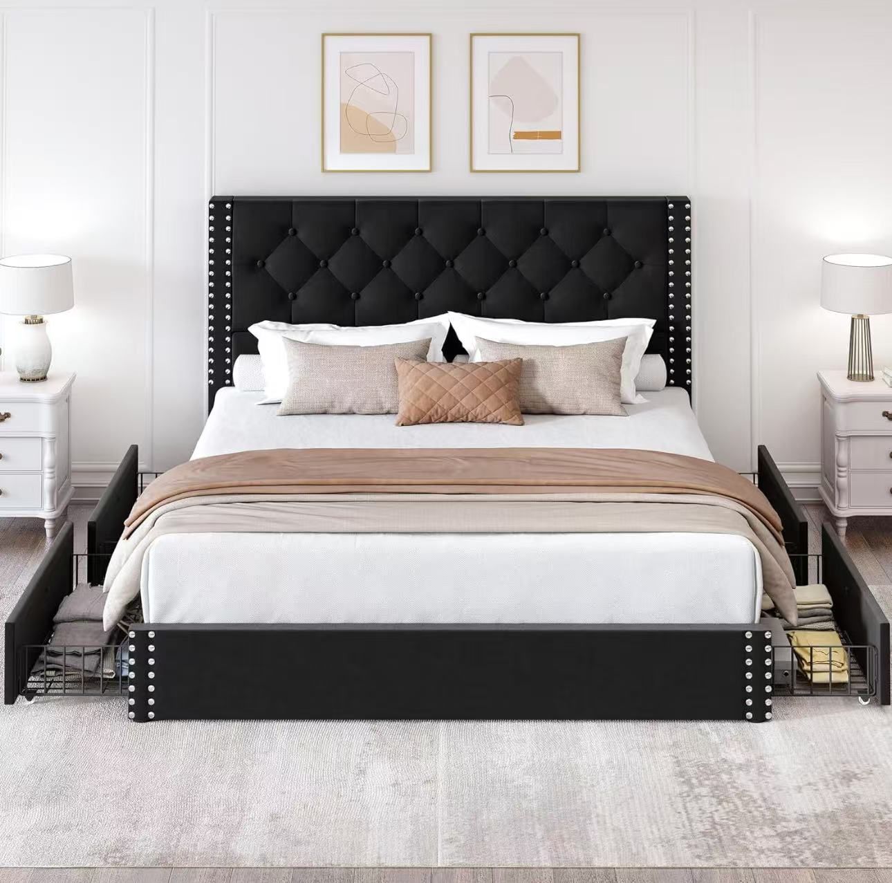 ❤️🔥ON SALE Queen Size Upholstered Bed Frame with Storage
