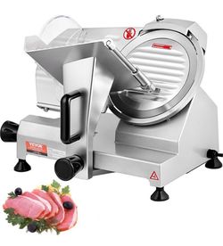 VEVOR Commercial Meat Slicer, 200W Electric Deli Food Slicer, 0-12mm Adjustable Thickness Electric M