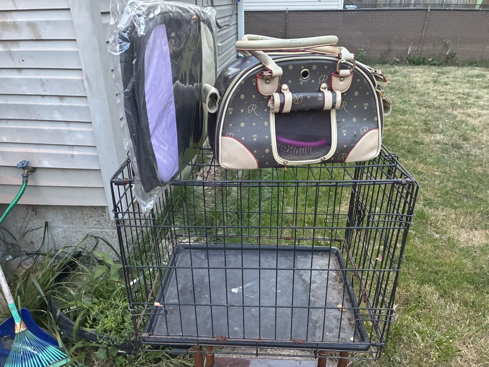 Dog Kennel Plus Small Doggy Travel Bag And Dog Play Pen