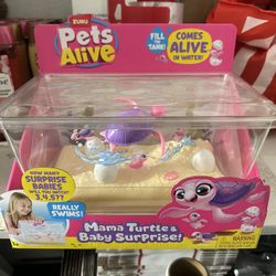 Pets Alive Mommy and Baby Turtle Surprise, Nurturing Play Interactive Electronic Pet, Realistic Pet Playset by ZURU for Kids Ages 3+