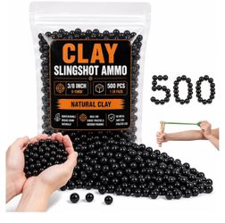 Sukh Clay Slingshot Ammo Balls - Biodegradable Practice Pellets, 3/8 Inch Sling Shot Ammo for Target Practice, Outdoor Training, Backyard Shooting, Hu