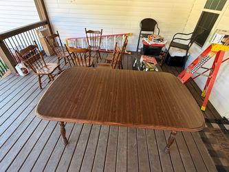 Oak Wood Dining Table and Chair Set