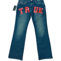True Religion Rocco Men's Denim Jeans Relaxed Skinny, Light Wash, Size 34x31