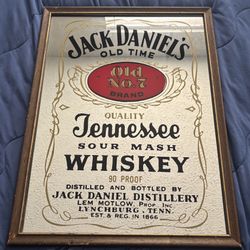 Jack Daniels Old No. 7 Whiskey Bar Mirror 26" x 20" Vintage Mancave Pub Rare