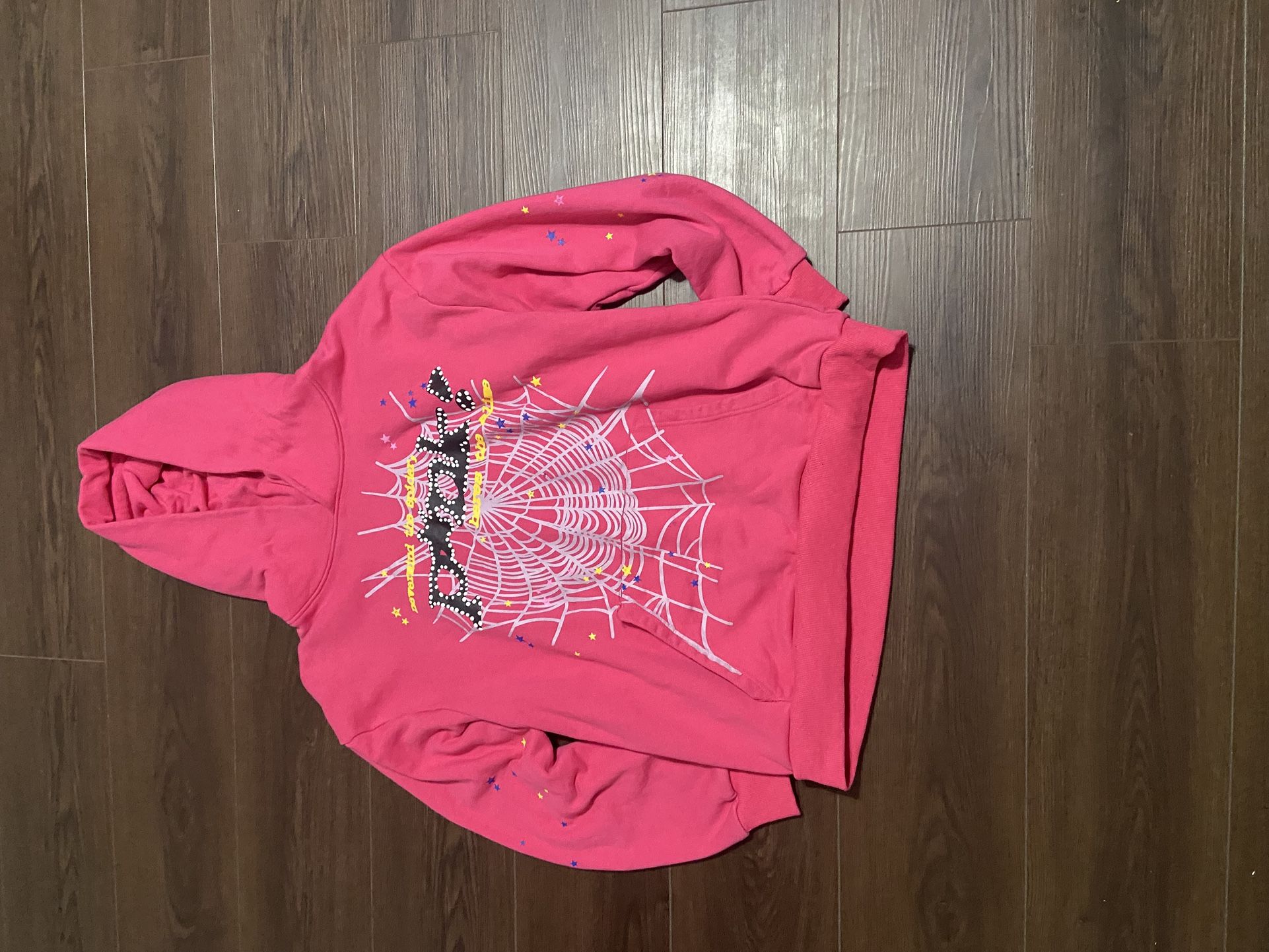pink spider hoodie