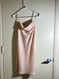 Nude/Pink Satin Cowl Neck Slip Dress Size XS