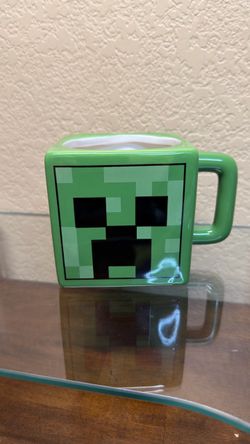 Official Minecraft Creeper Face 3D Sculpted Ceramic Square Mug - XL 20oz