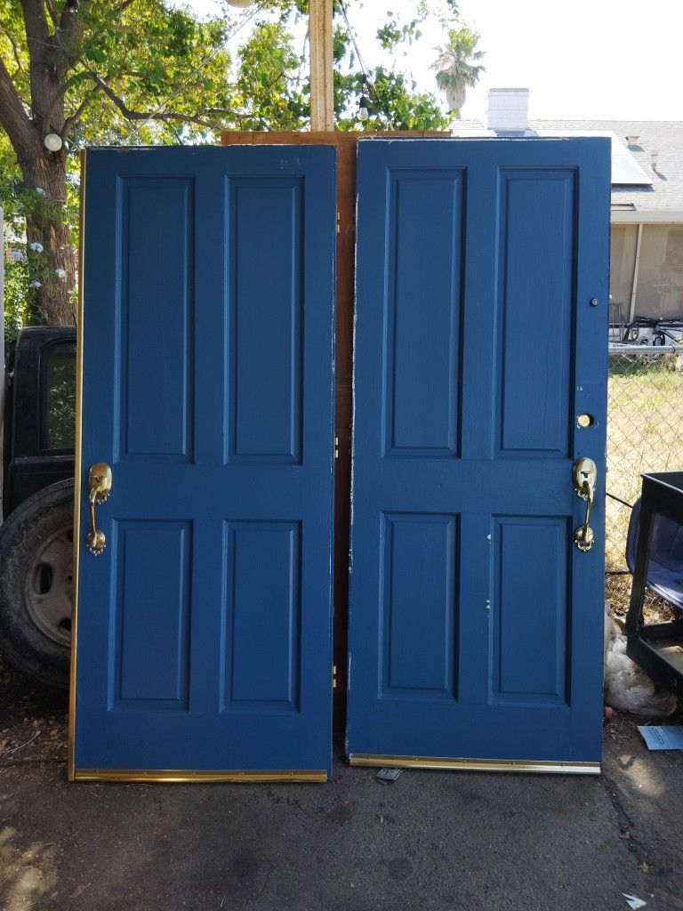 Two Hardwood Doors 1950s Can Be Used As French Or Singly $100 Each