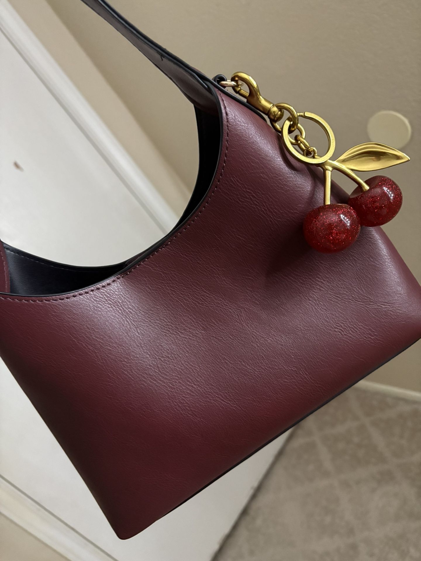 Shoulder Purse With Cherry Charm 