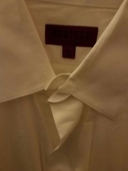 White Long sleeved button down shirt, size Large
