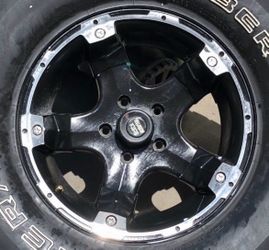 17” X 8” Black Alloy Wheel 5x5 bolt pattern