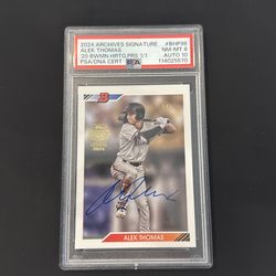 Alek Thomas 2024 Archives Signature 1/1 PSA 8 Auto 10