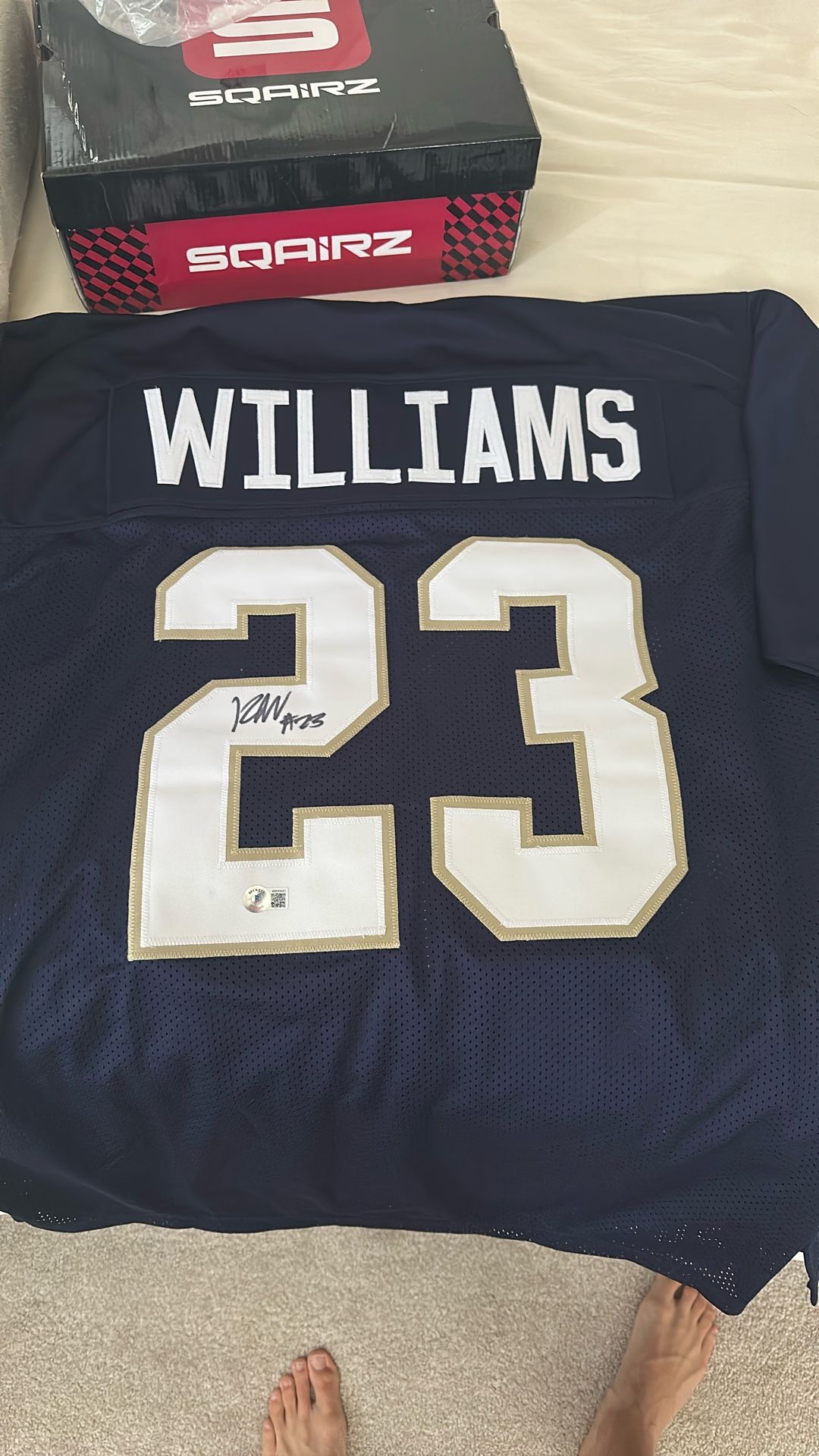 Kyren Williams signed Notre Dame Jersey