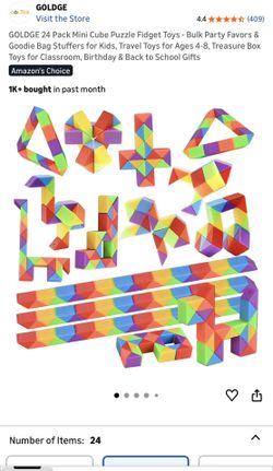 24 Pack Mini Cube Puzzle Fidget Toys - Bulk Party Favors & Goodie Bag Stuffers for Kids, Travel Toys for Ages 4-8, Treasure Box Toys for Classroom, Bi