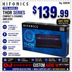 Hifonics 5-Channel Power Amplifier 600 RMS Thor Series TPS-A600.5 🚨 Payment Options Available 🚨 No Credit Needed 🚨