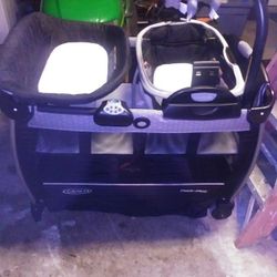 Graco Pack And Play(W Attachments) Plus Stroller, Play Yard And Bath Seat $150
