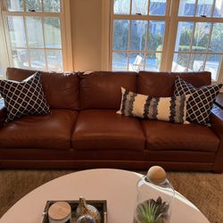 Custom Walter E. Smithe leather sofa 