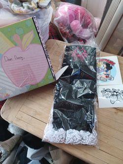 Brand new internet girl above knee highs and a couple stickers came with them