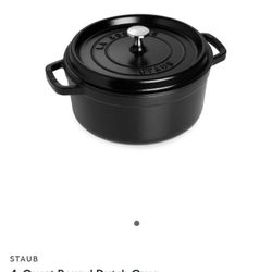 Staub 4 Qt Black Enameled Cast Iron Cocotte