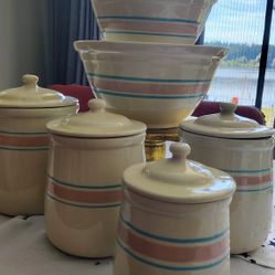 Vintage McCoy Canister And Bowl Set