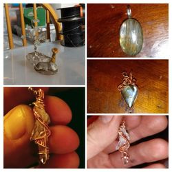 Sterling Silver Wire Wrappings Pendants Rings Etc