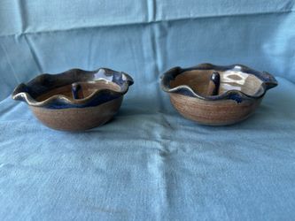 Set of 2 stoneware apple baker bowls