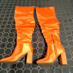 Orange Thigh High Boots 