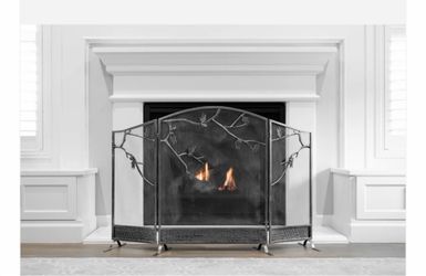 Barton 53” x 36” Large Fireplace Screen Metal Mesh Fire Spark Guard – SKU 96312 – New