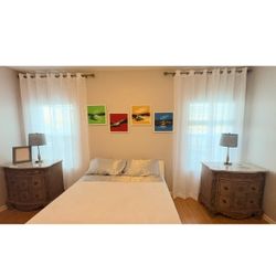 Two Solid Wood Nightstand w/marble Tops