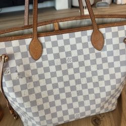 Louis Vuitton White Damier Azur Shoulder Tote bag