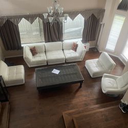 Leather Sofa 6 Piece Set