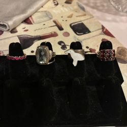 Sterling, Silver, And Gemstone Rings