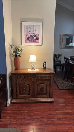 Solid oak wood antique cabinet