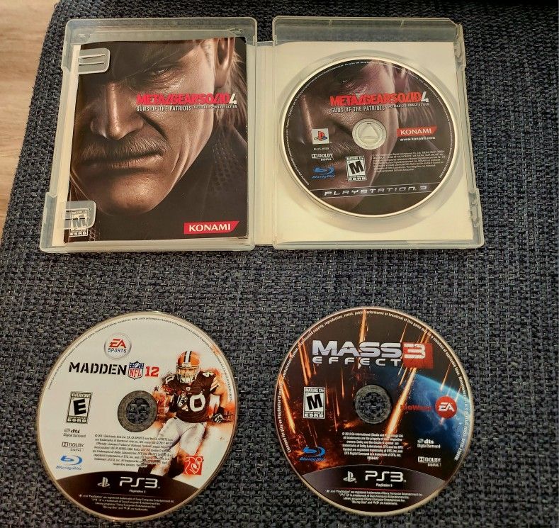 PS3 Games Lot-Metal Gear Solid 4!  Mass Effect 3, Madden 12-Best Offer!!
