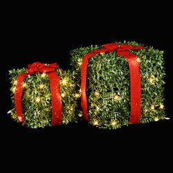 15In & 12in Gift Boxes Set of 2 *BRAND NEW IN BOX* MSRP $149 Outdoor Christmas