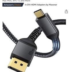 USB C to DisplayPort, Maxonar 8K 60Hz Type-C to DP Cable 6.6FT/2M(4K 60Hz 144Hz 120Hz 2K 240Hz) VESA Certified 32.4Gbps 1.4 HBR3 Alt Mode Video Adapte