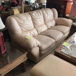 Leather Couch And Ottoman