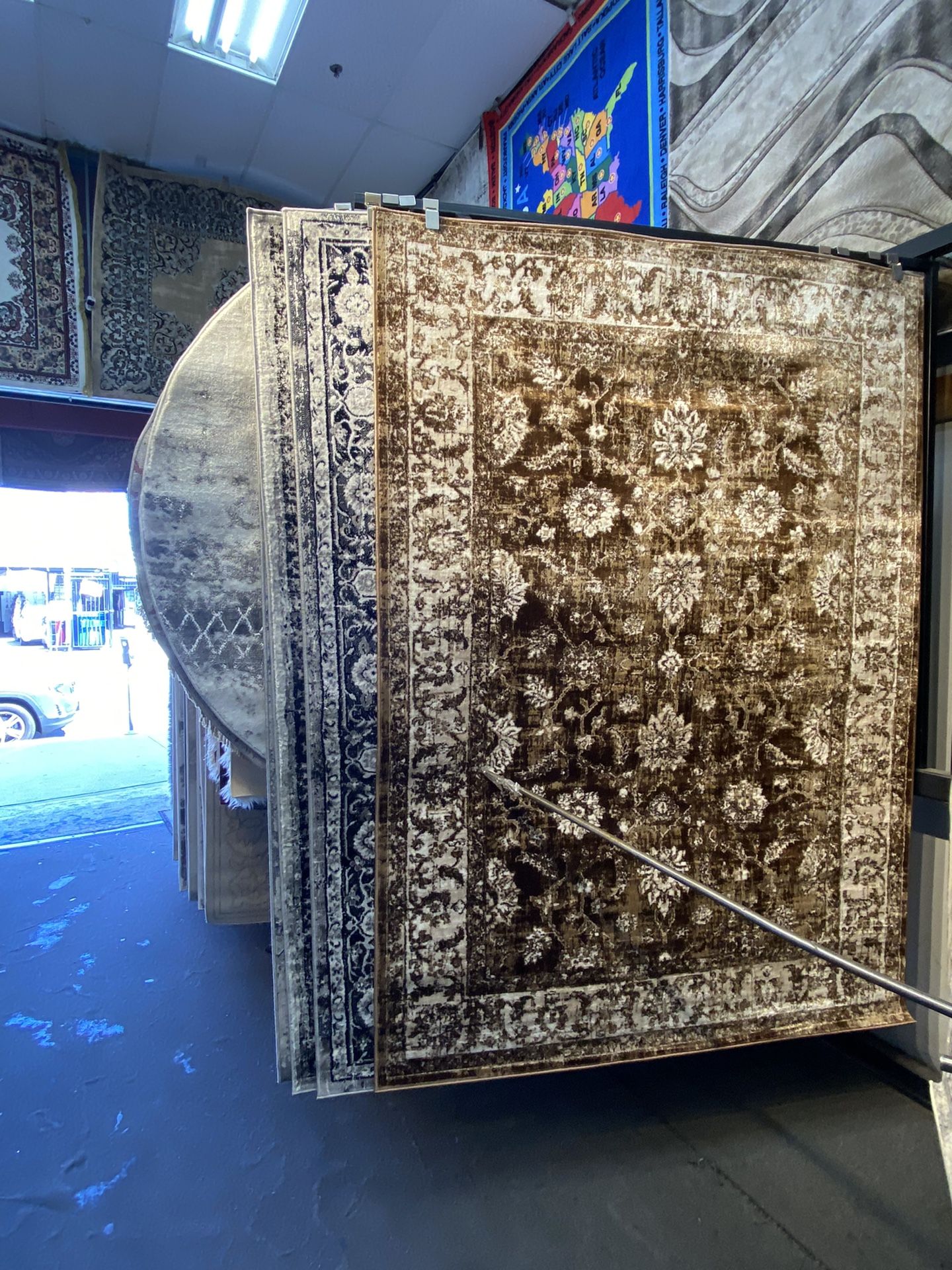 5x7 Area Rugs Carpet Rugs PerSian Design Soft Colors Chocolate Brown Beige