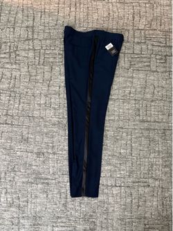 NWT Topman Skinny Tuxedo Pants Navy Geometric Jacquard Satin Side Stripe 34R