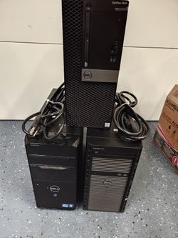 3 used Dell desktop computers
