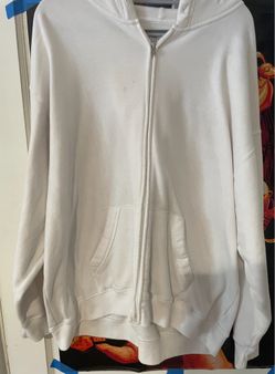 Hollister White Zip Up Hoodie