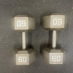 60 Lb Cast Iron Dummbells