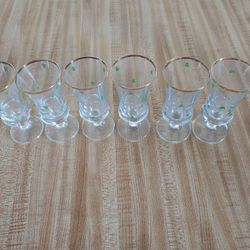 IRISH SHAMROCK LIQUEUR CORDIAL GLASSES