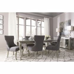 6 Pc Carolyn Silver Dining Room Set